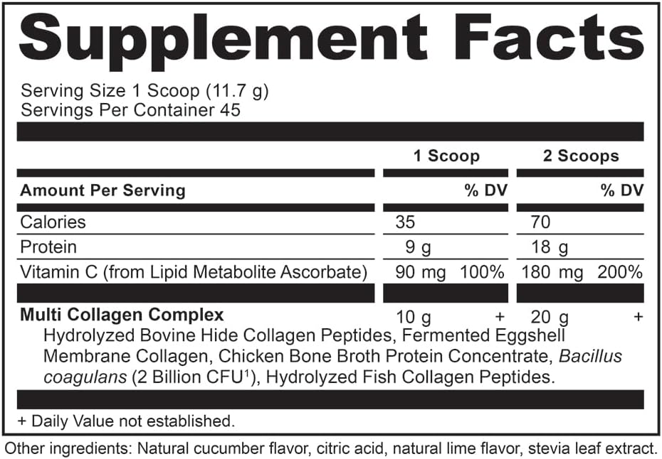 Ancient Nutrition Collagen Peptides Powder, Multi Collagen Protein, Women & Men, Vitamin C, Probiotics, Hydrolyzed Collagen, Supports Skin, Joints, Gut Health, Unflavored (40 Servings)