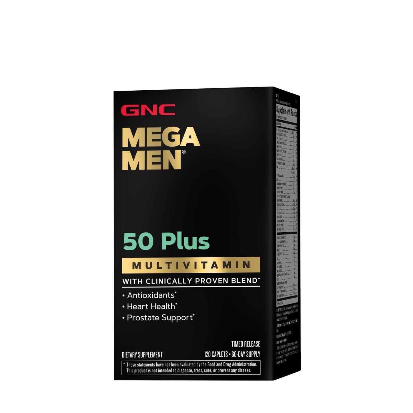 GNC Mega Men 50 Plus Multivitamin for Men | Antioxidants | Heart Health | Prostate and Circulatory Support | 120 Count
