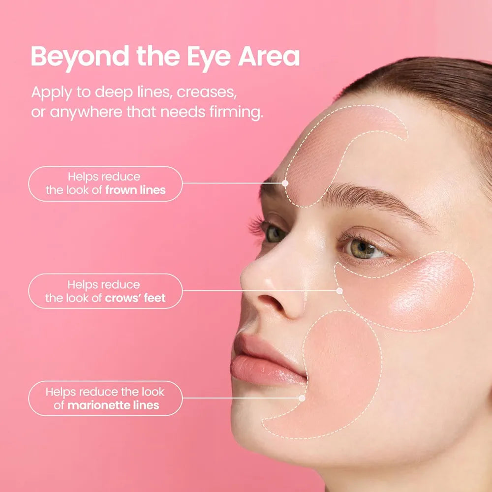 BIODANCE Collagen Peptide Eye Patches, Anti Wrinkle & Smile Line Patches for Face, Under Eye Mask for Fine Lines & Eye Bags, Travel Essentials & Self Care Gifts for Women, Korean Skin Care 