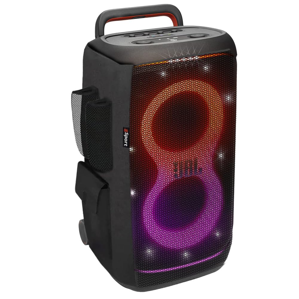 JBL PartyBox 520 Portable Party Speaker with AI Sound Boost - Black | Up To 15 Hours Playtime, Replaceable Battery, Auracast Stereo Linking, Telescopic Handle And Wheels, Mic And Guitar Inputs