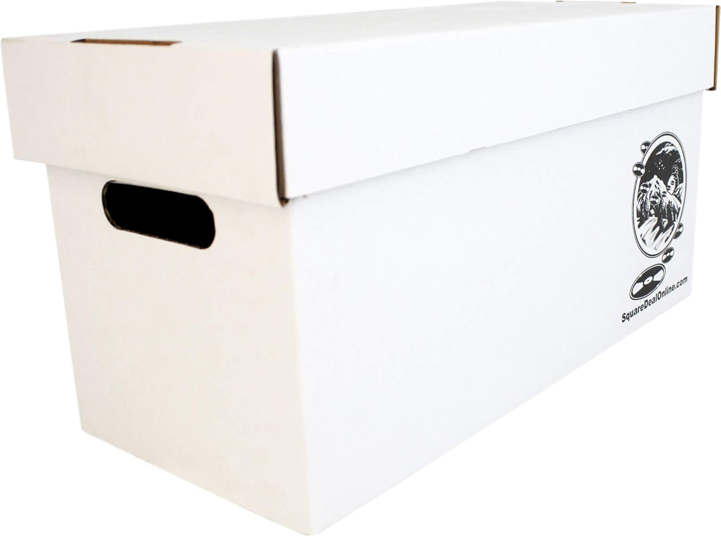 Square Deal Recordings & Supplies 7" 45rpm Vinyl Record Storage Box - Heavy Duty Cardboard with Removable Lid - Holds up to 200 7" Records - 1 Box #07BC09HD