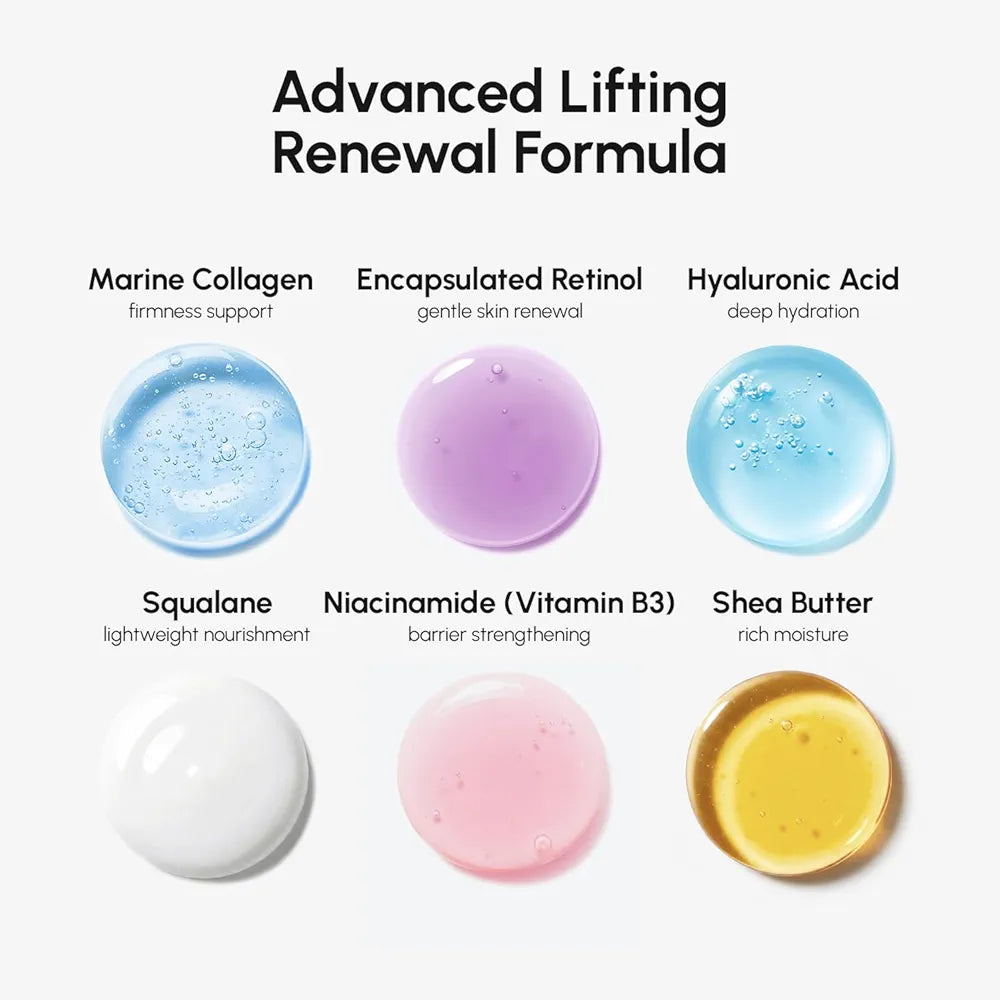 MAREE Retinol & Collagen Anti-Aging Face Moisturizer with Hyaluronic Acid for Dry Skin