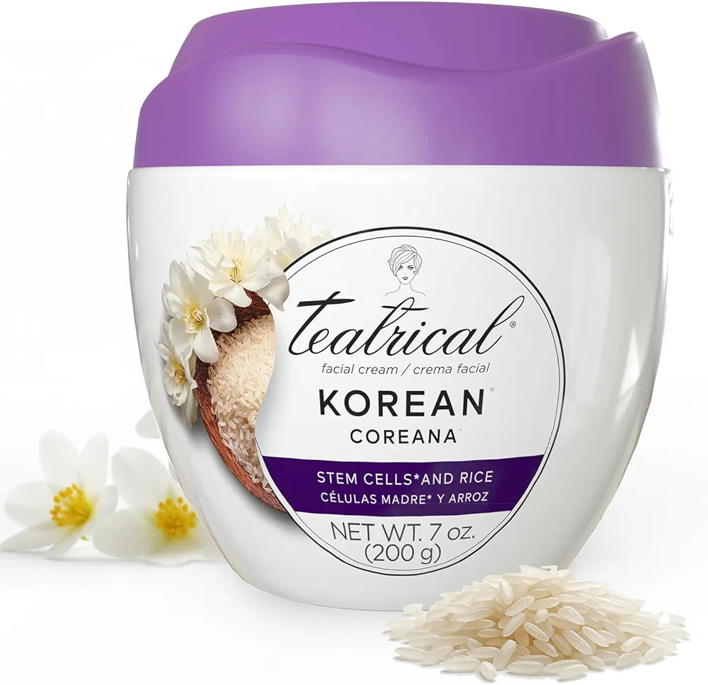 TEATRICAL Korean Facial Cream with Stem Cells and Rice, Face Moisturizer for Women, Korean Skincare Moisturizer for Hydration and Even Tone, Paraben-Free Non-Greasy Formula, 7 oz