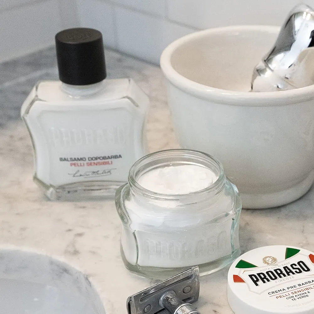 Proraso Sensitive Skin After Shave Balm for Men with Oatmeal and Green Tea, 3.4 Fl Oz