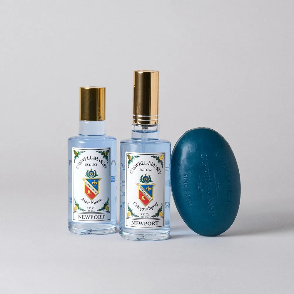 Caswell-Massey Newport Gold After Shave - Soothing Sandalwood, Citrus & Cedar Scented Lotion, 3 Fl Oz
