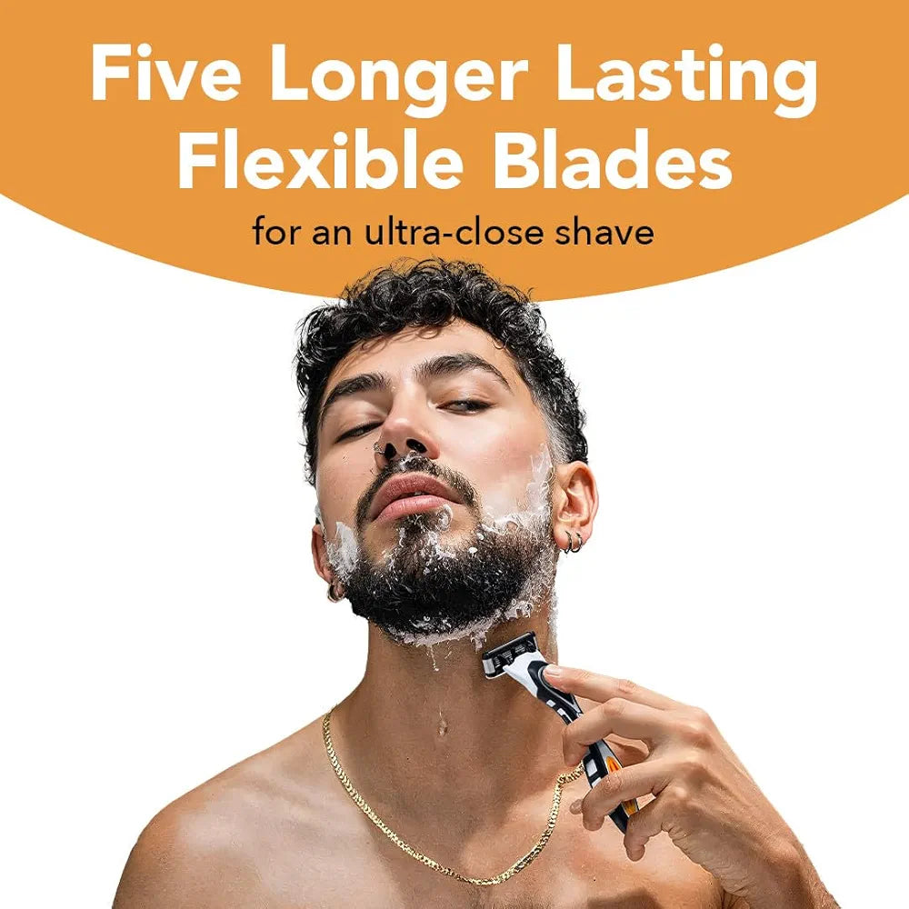 BIC Flex 5 Men's 5-Blade Refillable Razor System - 1 Handle and 7 Cartridges