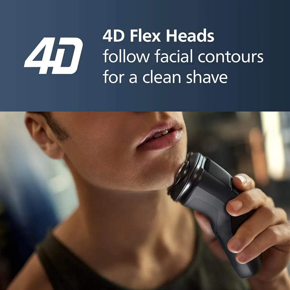Philips Norelco Shaver 2400 Series Wet & Dry Electric Shaver with Pop-up Trimmer and Protective Cap, Deep Black (Model X3001/90)