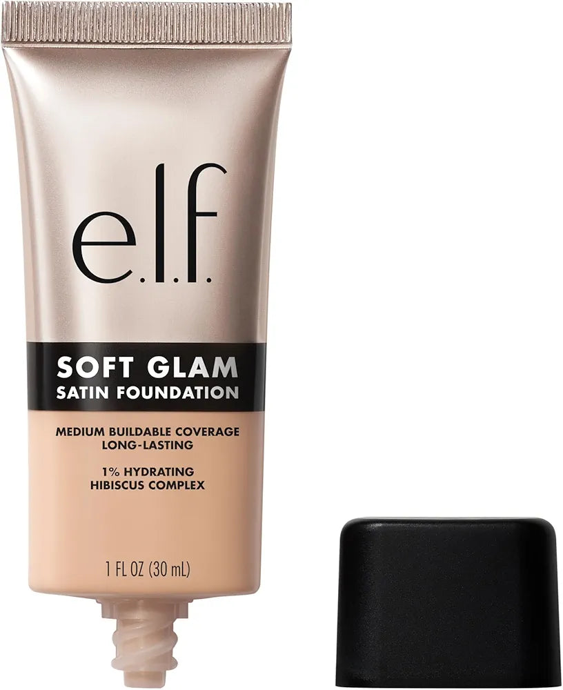 e.l.f. Soft Glam Satin Foundation - Medium Coverage, Long-Lasting, Buildable, Vegan & Cruelty-Free - 25 Light Neutral