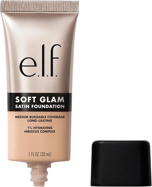 e.l.f. Soft Glam Satin Foundation - Medium Coverage, Long-Lasting, Buildable, Vegan & Cruelty-Free - 25 Light Neutral