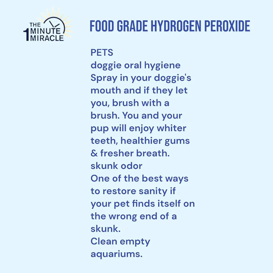 The One Minute Miracle - 12% Hydrogen Peroxide Medical Food Grade and The One Minute Cure Book