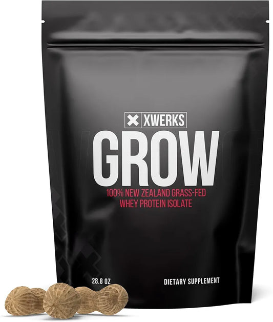 XWERKS Grow Whey Protein Powder, 25g Pure Isolate Protein from New Zealand Grass Fed Cows, Builds Strength and Speeds Recovery, Paleo and Keto Friendly, Soy and Gluten Free, Peanut Butter, 30 Servings