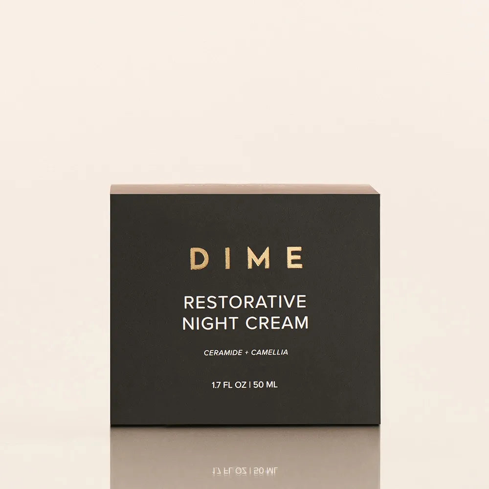 DIME Beauty Restorative Night Cream: Anti-Aging Face Moisturizer with Ceramides, Peptides, Sea Buckthorn, and Squalane - 1.7 oz / 50 ml