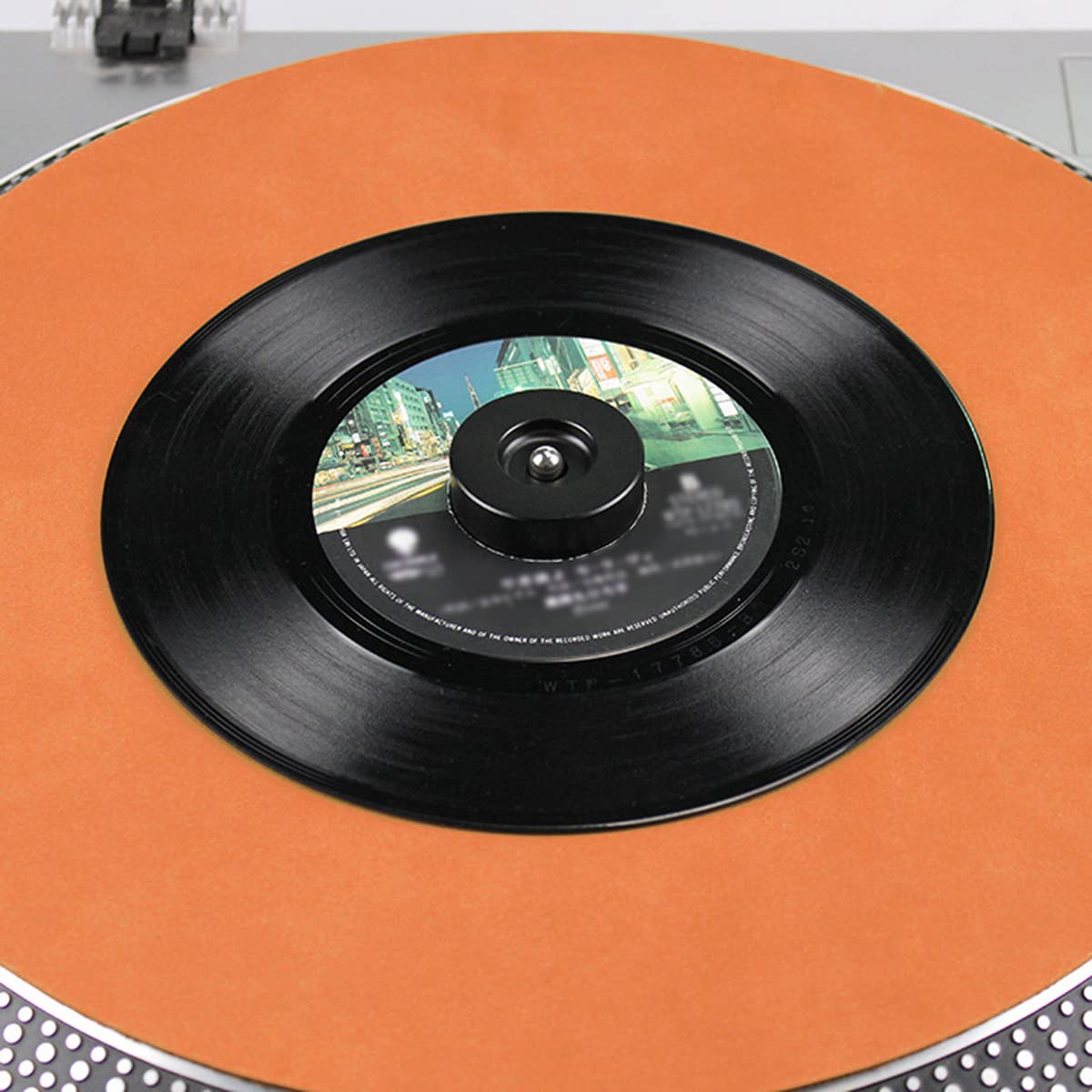 45 RPM Record Adapter Durable Solid Aluminum Dome Center Adapter for 7 Inch Vinyl Record (51G, Black)