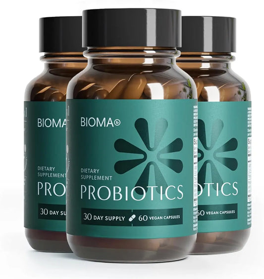 BIOMA Probiotics - Digestive Health Probiotic - Gut Support for Men & Women with Xylooligosaccharides, Tributyrin & Bifidobacterium - Vegan & Gluten Free - 180 Delayed-Release Capsules 