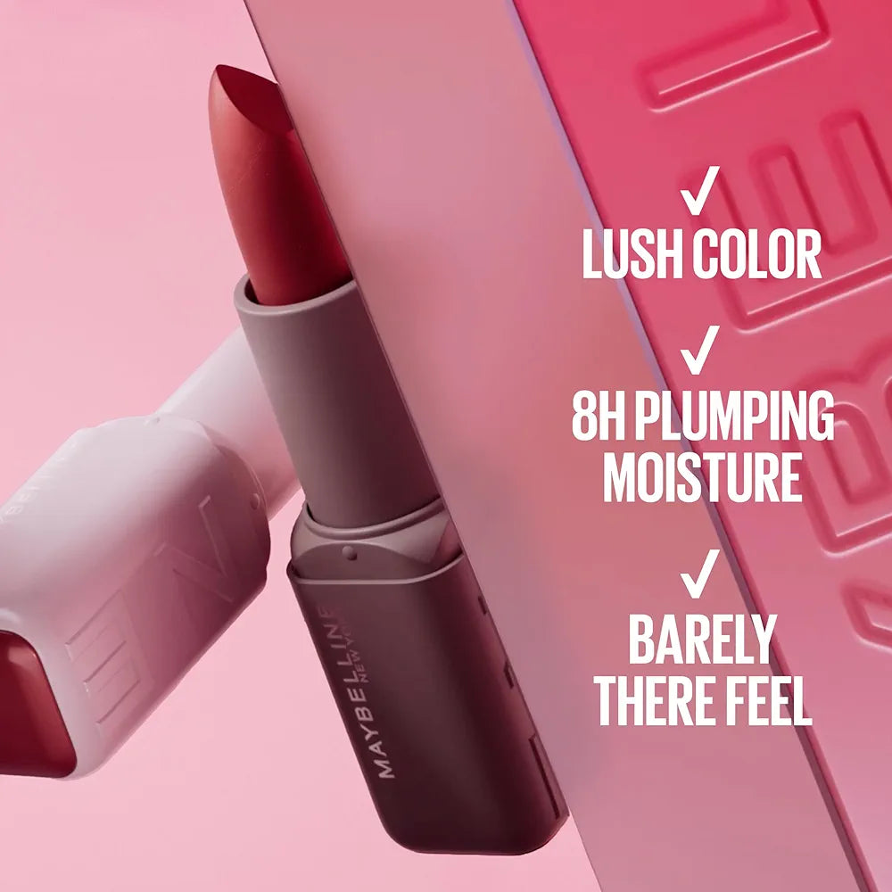 Maybelline Lifter Plump Hydrating Serum Lipstick with Hyaluronic Acid and Chili Pepper, Wild Card