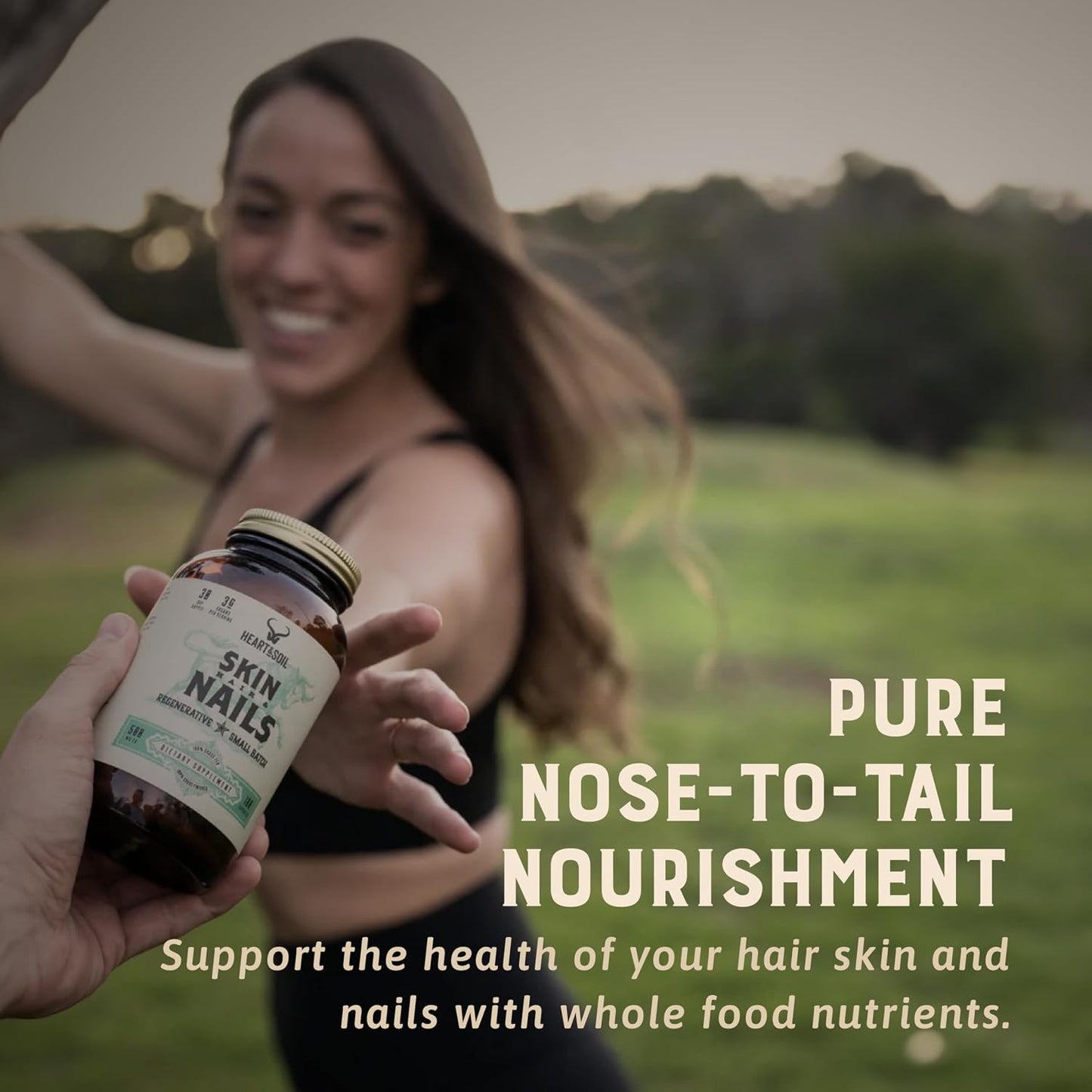 HEART & SOIL Joint Support Supplement, 180 Capsules | 100% grass fed & finished from regenerative cattle with trachea, scapula & bone marrow. Supports joint strength & mobility.