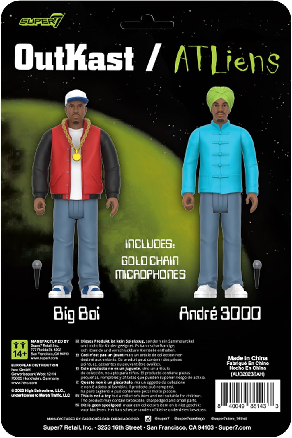 Super7 Outkast Big Boi and André 3000 (ATLiens) - 3.75" Outkast Action Figure with Accessories Hip Hop Collectibles and Retro Toys