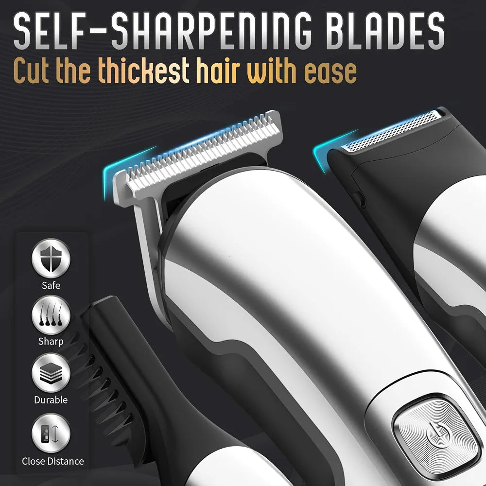 Ufree 5-in-1 Waterproof Cordless Grooming Kit: Electric Beard Trimmer, Hair Clipper, and Body Shaver for Men