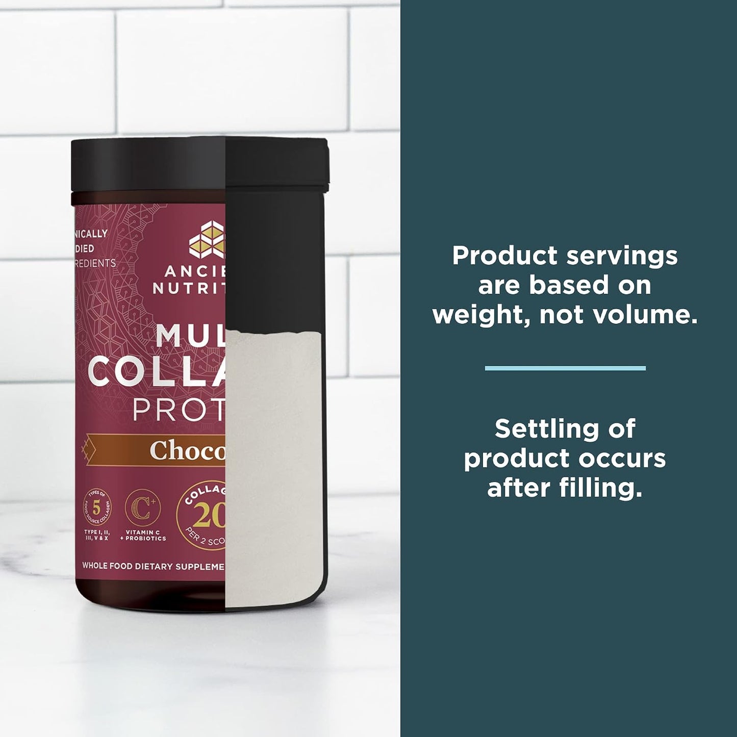 Ancient Nutrition Collagen Peptides Powder, Multi Collagen Protein, Women & Men, Vitamin C, Probiotics, Hydrolyzed Collagen, Supports Skin, Joints, Gut Health, Unflavored (40 Servings)