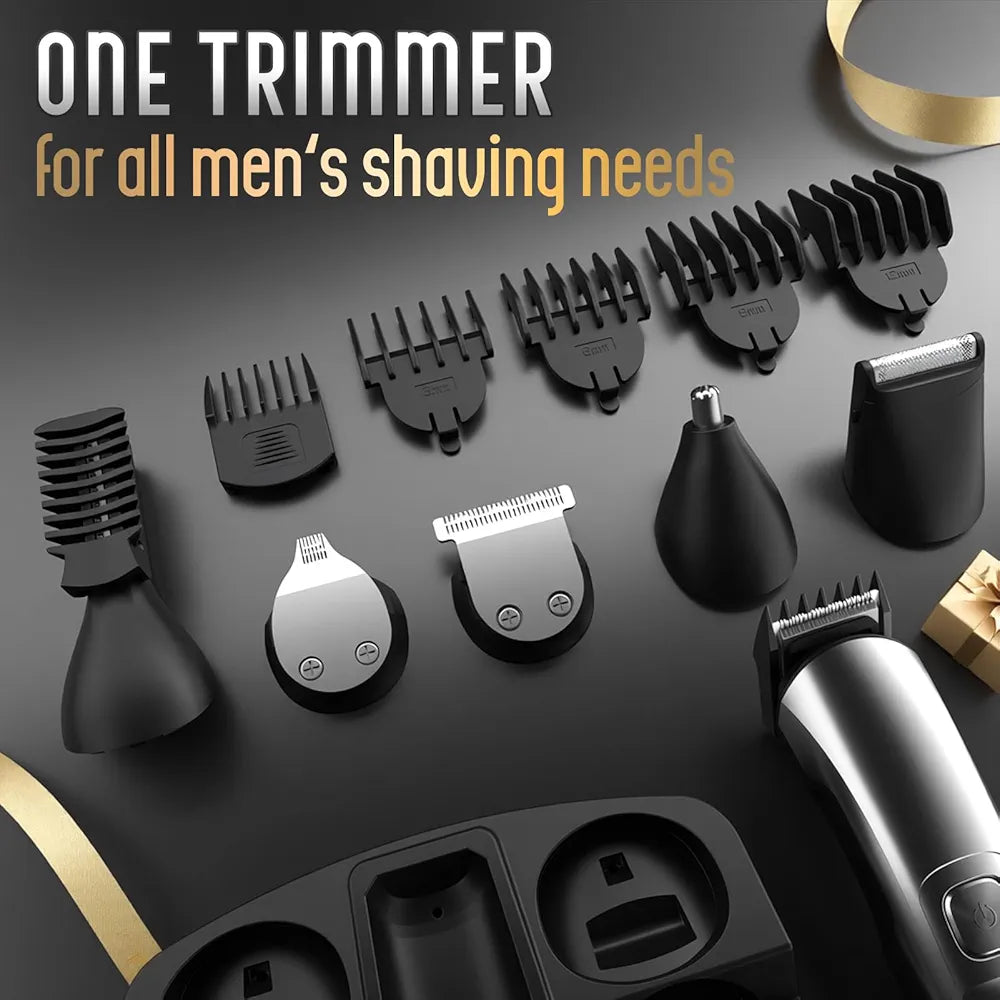 Ufree 5-in-1 Waterproof Cordless Grooming Kit: Electric Beard Trimmer, Hair Clipper, and Body Shaver for Men