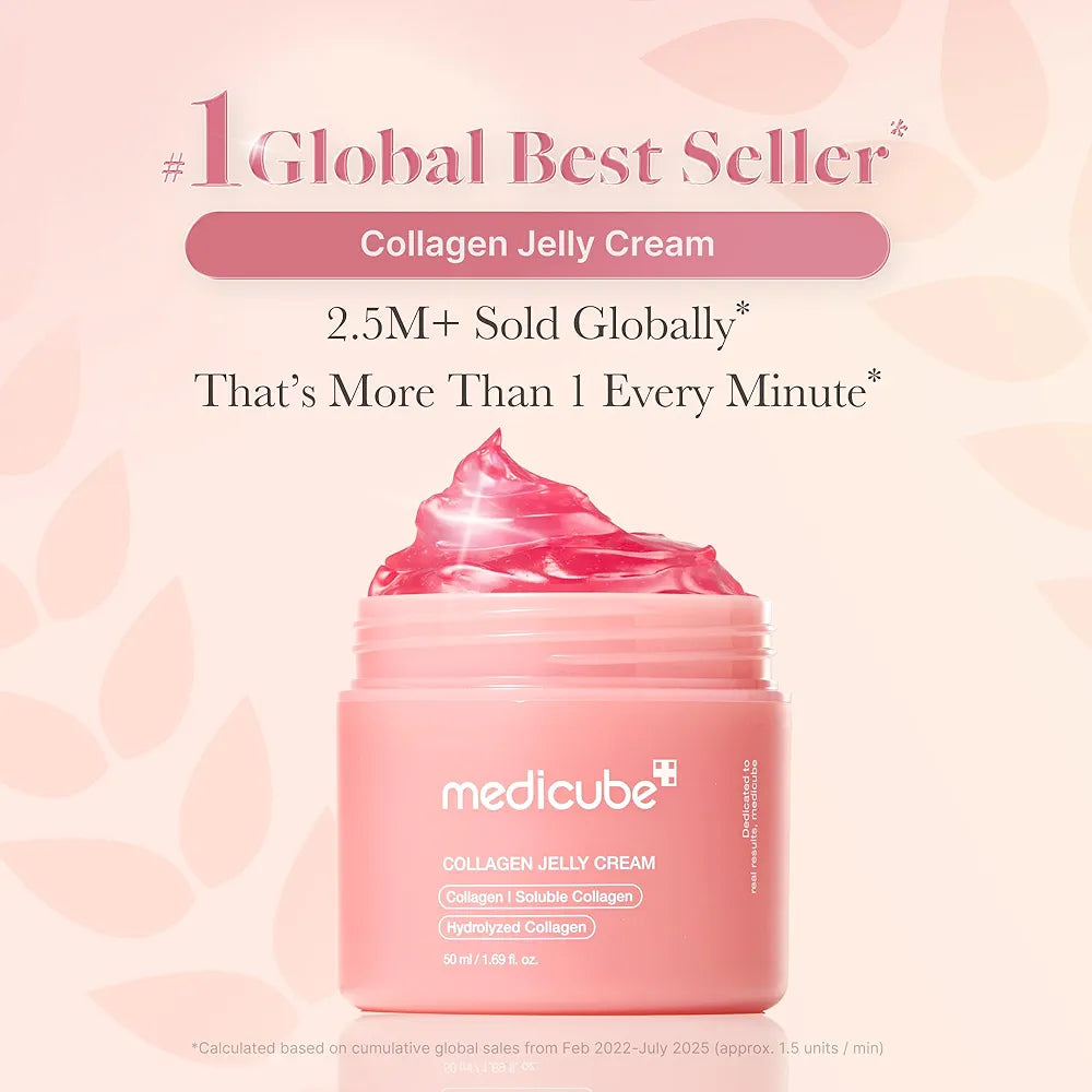 medicube Collagen Jelly Cream- Niacinamide & Freeze-Dried Hydrolyzed Collagen - Boosts skin's barrier hydration and gives 24h Glow & Lifted Look - Korean skincare )