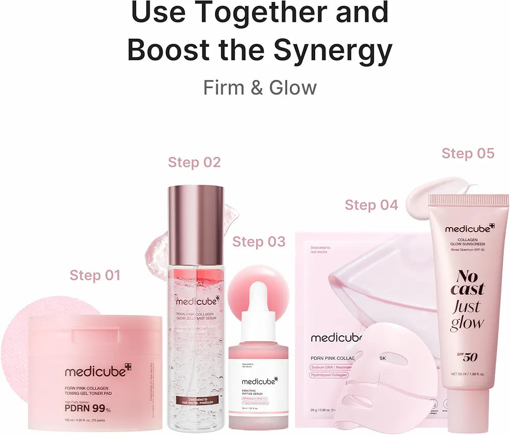 medicube Jelly Gel Mask with Salmon DNA PDRN Pink Collagen | Overnight Face Mask for Glass Glow Skin | Elasticity, Hydrating, Firming and Moisturizing | Korean Skincare, 28g x 4ea