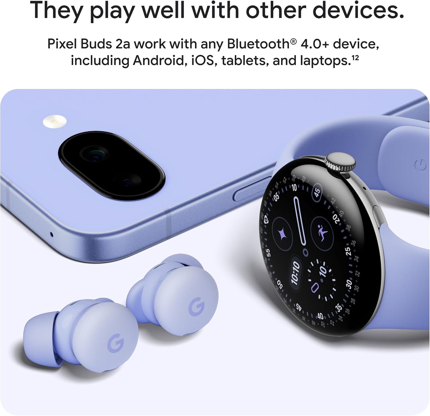 Google Pixel Buds 2a - Wireless Bluetooth Earbuds - Hazel | Active Noise Cancellation, transparency mode, comfortable fit, 20-hour battery, water resistant, help from Gemini