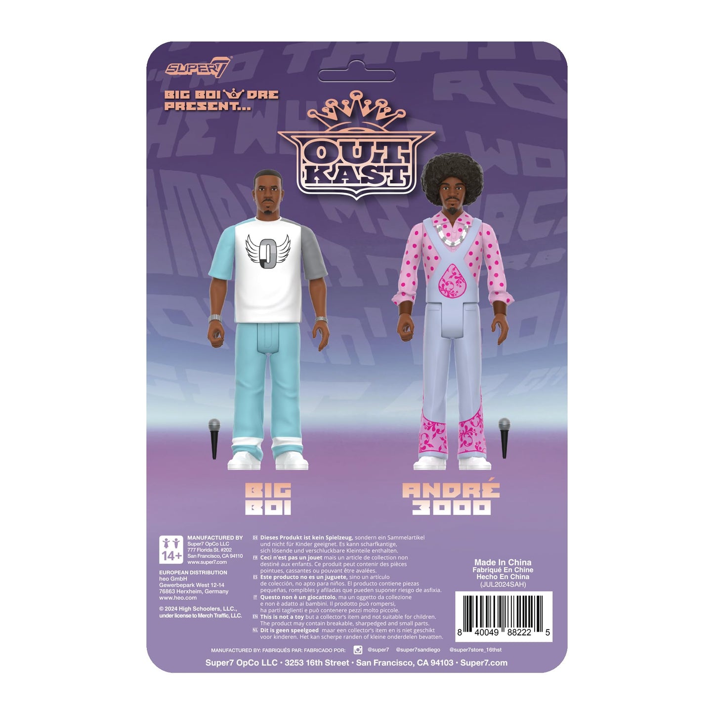 Super7 Outkast Big Boi and André 3000 (ATLiens) - 3.75" Outkast Action Figure with Accessories Hip Hop Collectibles and Retro Toys