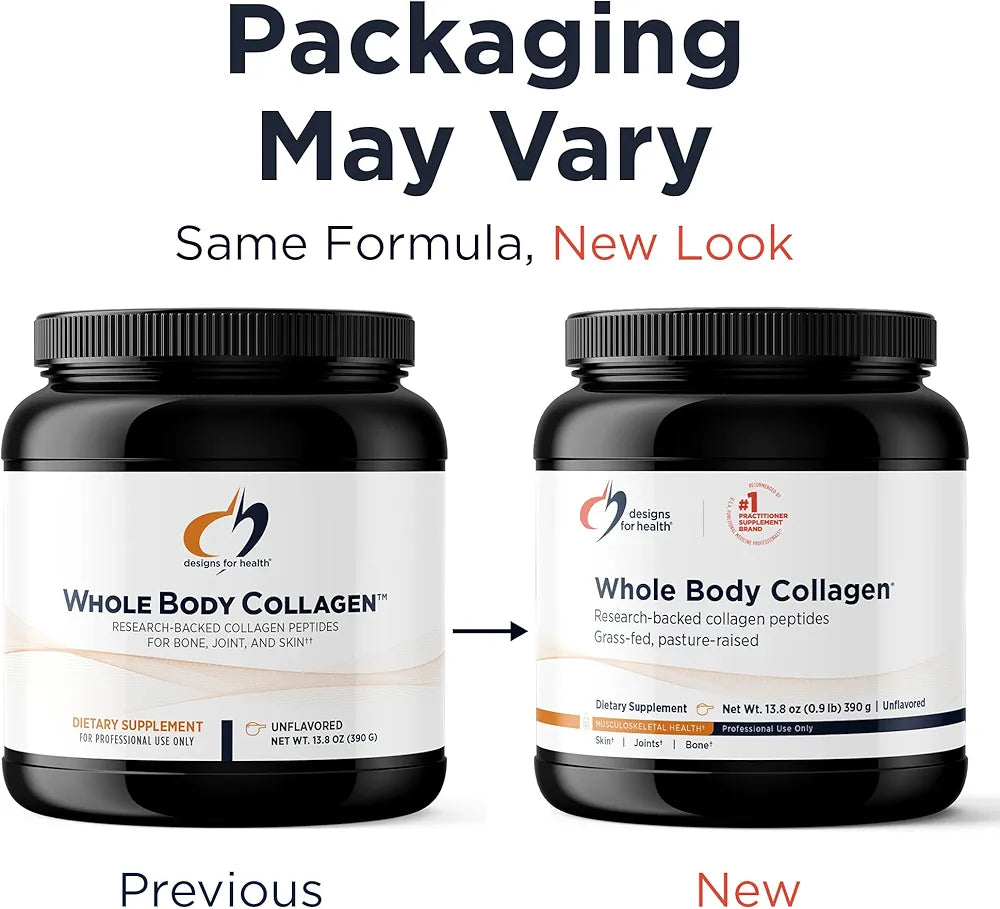 Designs for Health Whole Body Collagen Powder - Hydrolyzed Collagen Peptides Powder for Healthy Skin & Hair, Joint + Bone Health - Fortigel & Verisol Collagen, Unflavored 