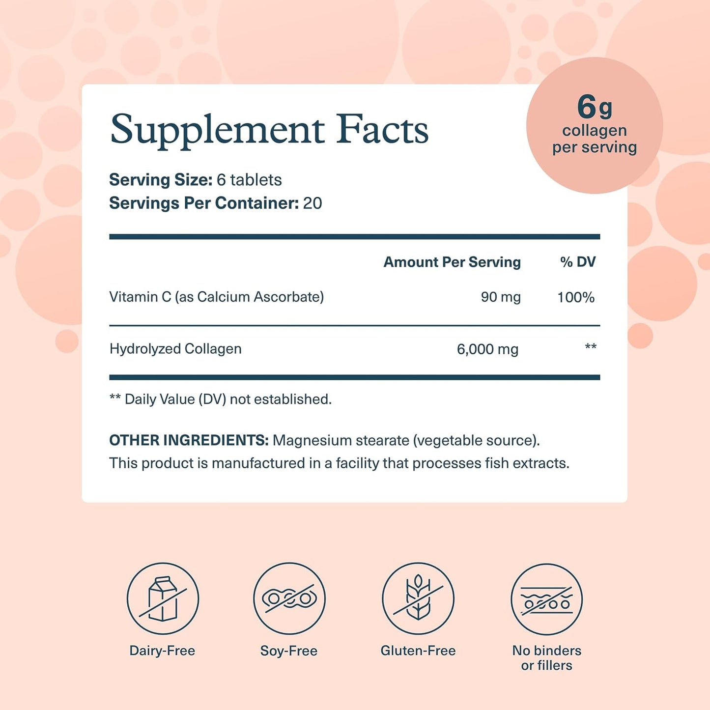 Youtheory Advanced Collagen - 6,000 mg Hydrolyzed Collagen Peptides - Includes Antioxidants & Contains Vitamin C - Hair Growth, Nails, Joint Health & Bone Support* - 290 Tablets (48-Day Supply)