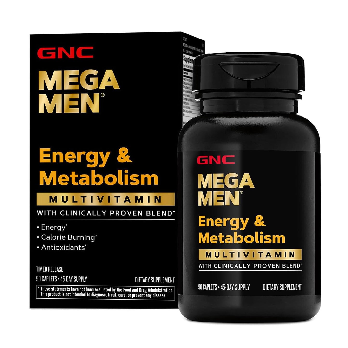 GNC Mega Men Energy & Metabolism Multivitamin for Men | Antioxidants and Increased Calorie Burning | 180 Count