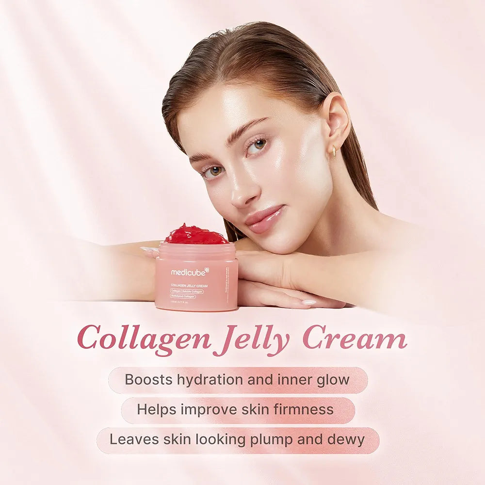 medicube Collagen Jelly Cream- Niacinamide & Freeze-Dried Hydrolyzed Collagen - Boosts skin's barrier hydration and gives 24h Glow & Lifted Look - Korean skincare )