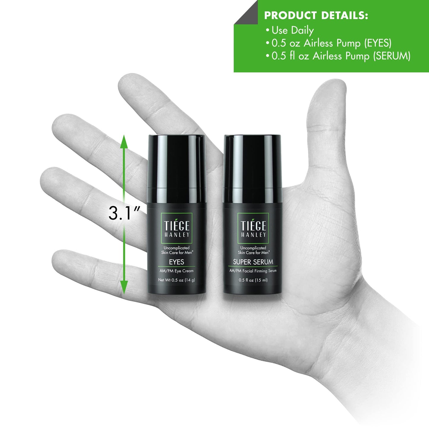 Tiege Hanley Anti-Aging Face Serum for Men, Super Serum, 0.5 Fl Oz | Men's Skin Care, With Peptides, Retinyl Palmitate & Sodium Hyaluronate, Helps Firm Skin & Reduce Fine Lines