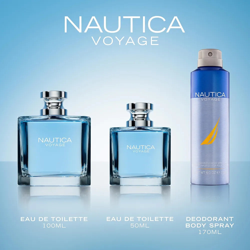 Nautica Voyage Eau De Toilette for Men - Fresh Aquatic Fragrance with Notes of Apple, Water Lotus, Cedarwood, and Musk - 3.3 Fl oz