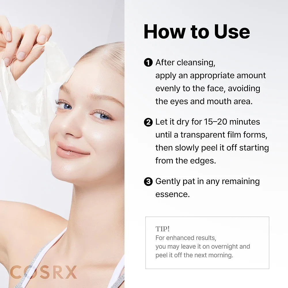 COSRX PDRN EXOSOME Glaze Wrapping Mask with SALMON DNA PDRN, Instant Glow, Easy Peel-Off Overnight Mask for Glass Skin, Firmness, Elasticity & Skin Texture Care,1.69 fl. Oz, Korean Skin Care