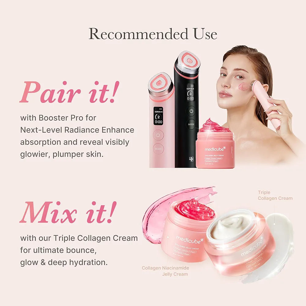 medicube Collagen Jelly Cream- Niacinamide & Freeze-Dried Hydrolyzed Collagen - Boosts skin's barrier hydration and gives 24h Glow & Lifted Look - Korean skincare )