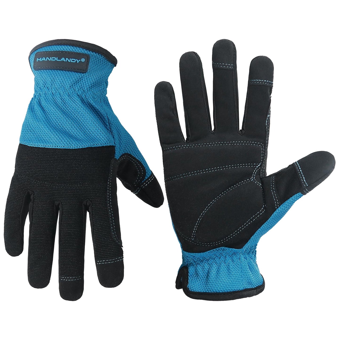 HANDLANDY Work Gloves for Men & Women, Utility Mechanic Working Gloves Touch Screen, Flexible Gardening Gloves for Yard