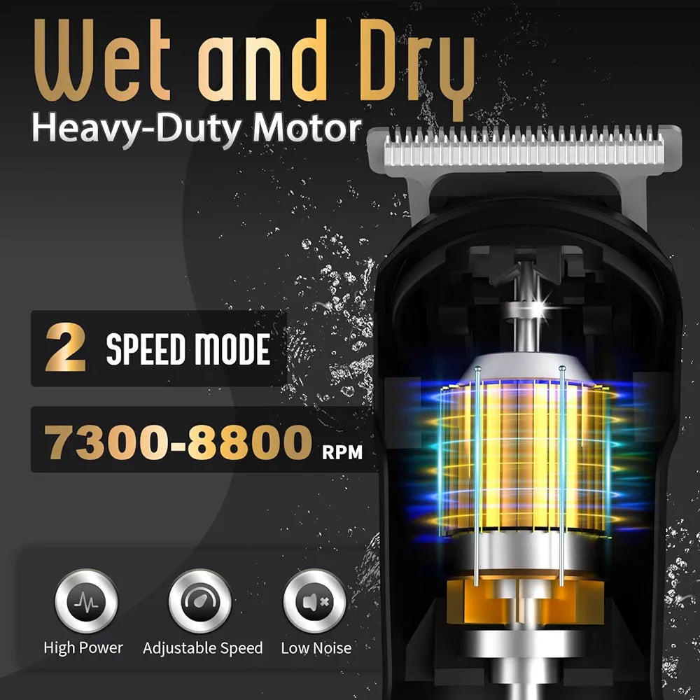 Ufree 5-in-1 Waterproof Cordless Grooming Kit: Electric Beard Trimmer, Hair Clipper, and Body Shaver for Men