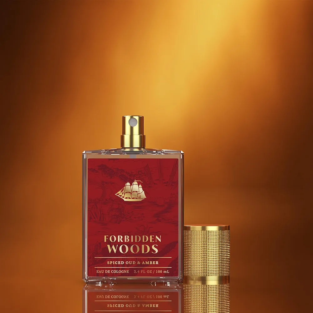 Old Spice Forbidden Woods Eau de Cologne for Men, Spiced Oud & Amber Scent, 3.4 fl oz