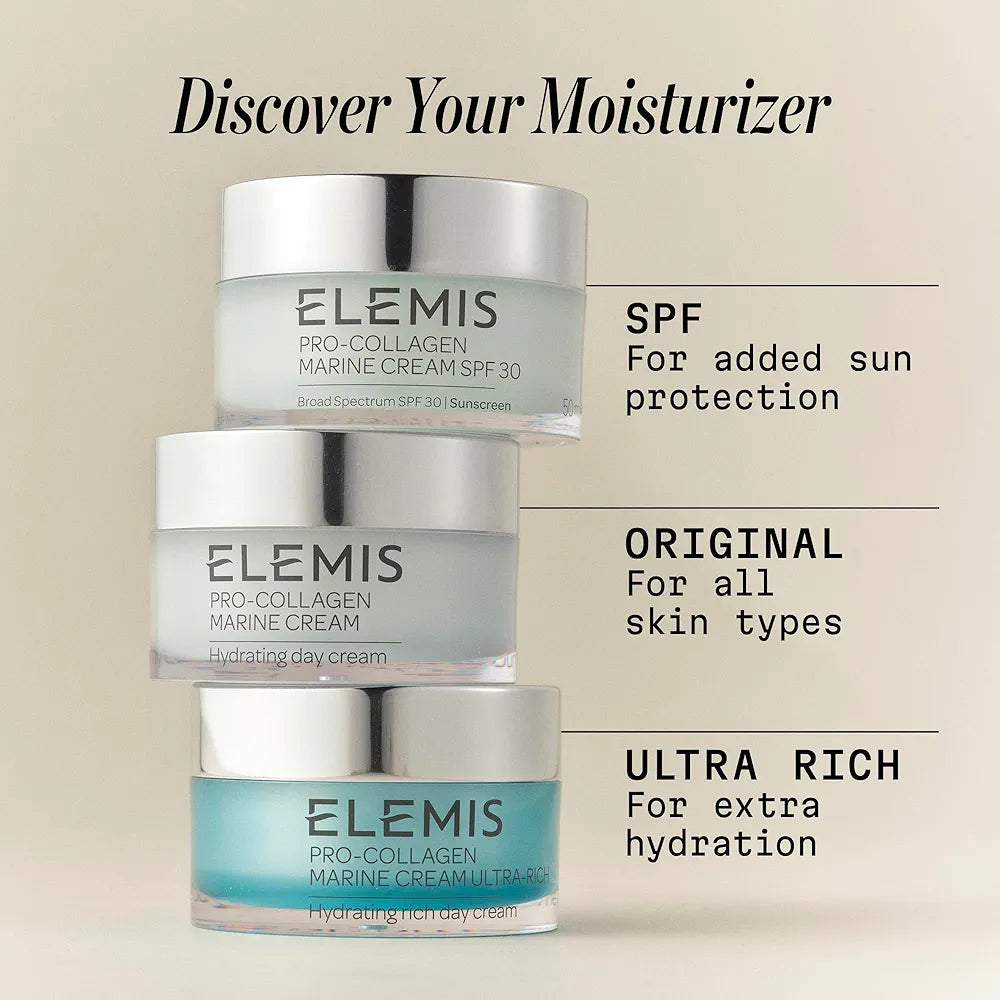 ELEMIS Pro-Collagen Marine Cream SPF 30 - Lightweight Anti-Wrinkle Daily Facial Moisturizer with Sun Protection