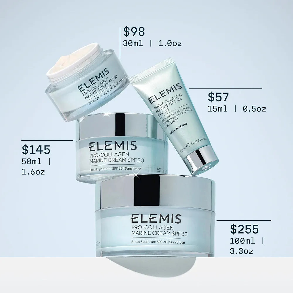 ELEMIS Pro-Collagen Marine Cream SPF 30 - Lightweight Anti-Wrinkle Daily Facial Moisturizer with Sun Protection