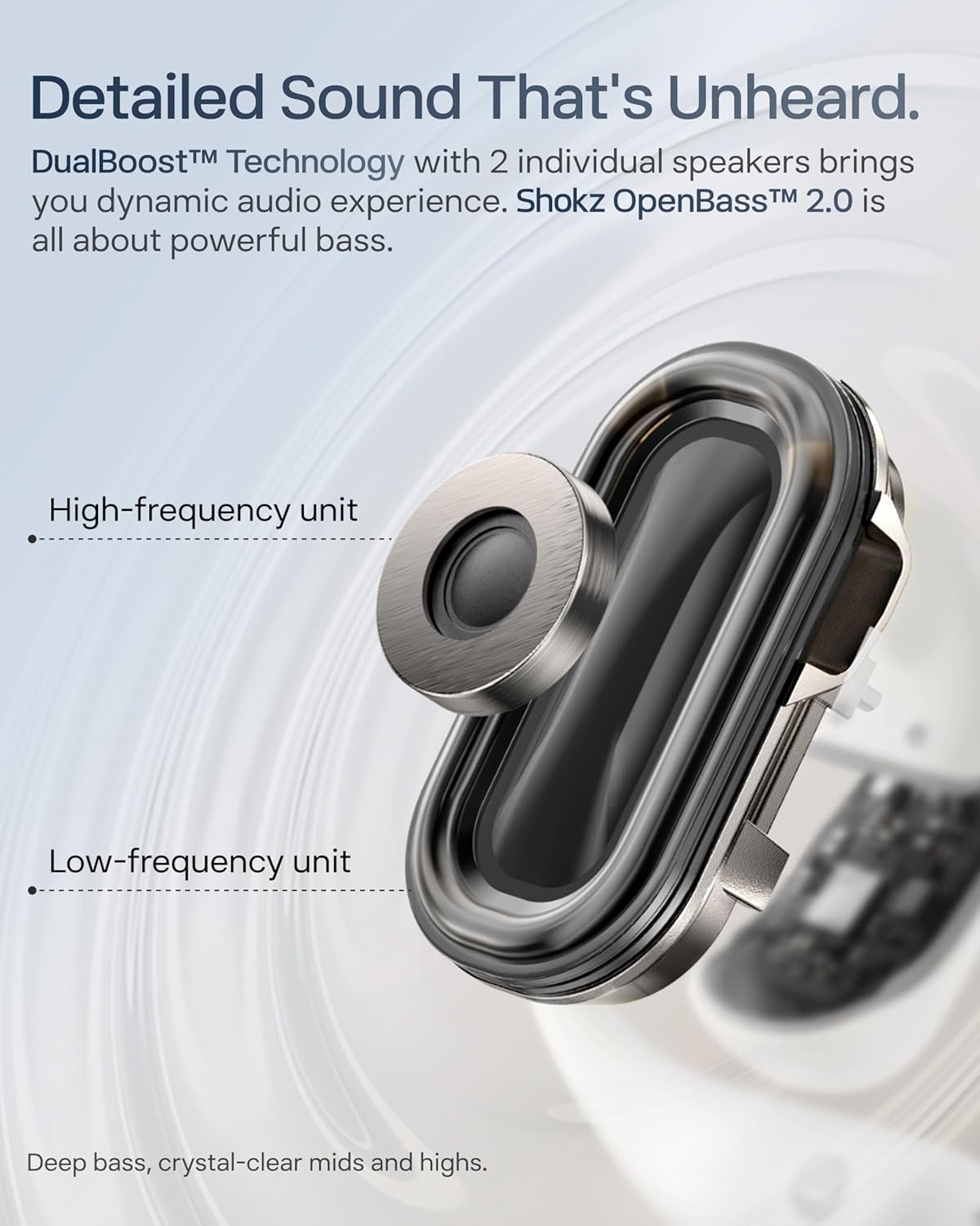 SHOKZ OpenFit 2+ Open-Ear Earbuds, Black, Dolby Audio,Wireless Charging | Soft Ear Hooks； IP55 Water-Resistant; USB-C Fast Charging；48H Playtime; Gym/outdoor/home use