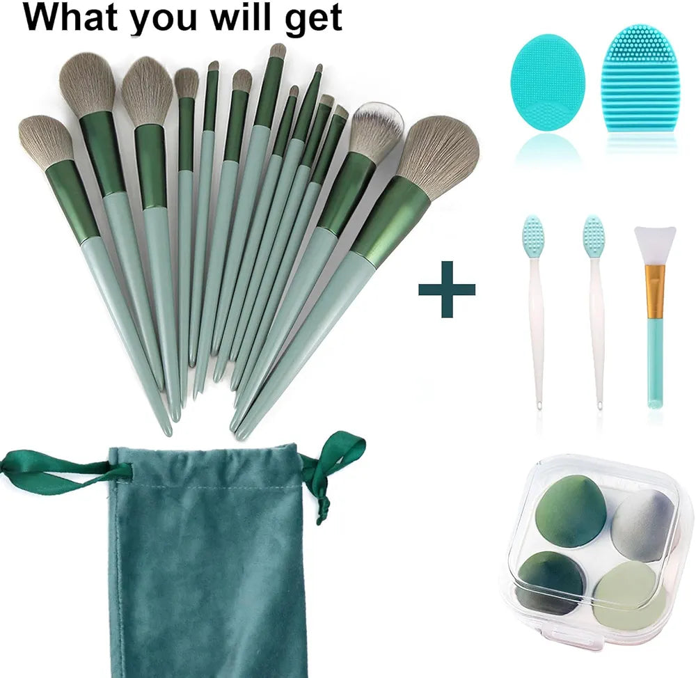 Koccido Professional 22-Piece Makeup Brush Set - Complete Foundation and Eyeshadow Kit