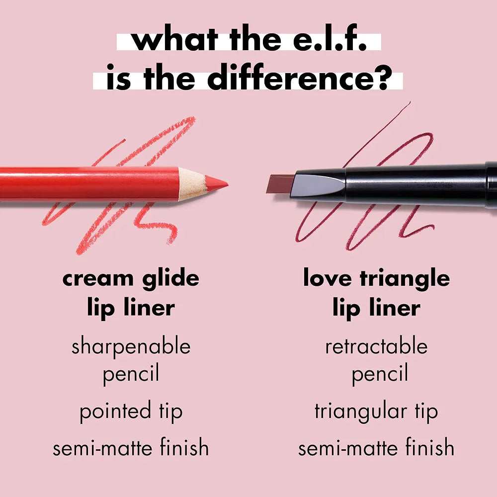 e.l.f. Cream Glide Lip Liner, Highly-Pigmented Pencil For Shaping & Sculpting Lips, Long-Lasting Semi-Matte Finish, Vegan & Cruelty-Free