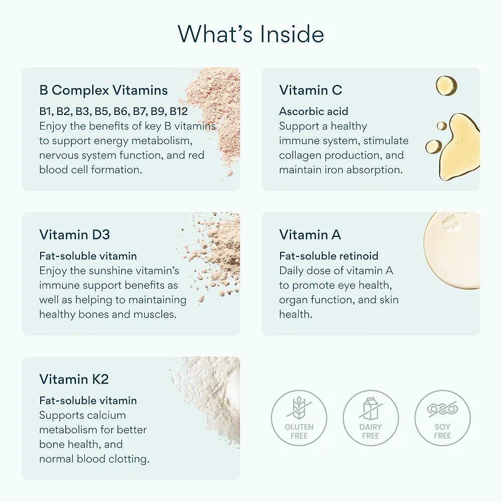 Bettervits Multivitamin for Women & Men | Womens Daily Multivitamin with 13 Essential Vitamins Iron, Iodine, Calcium and Biotin | Vitamins A, K2, D3, C, B1, B2, B3, B5, B6, B7, B9, B12 | 60 Capsules