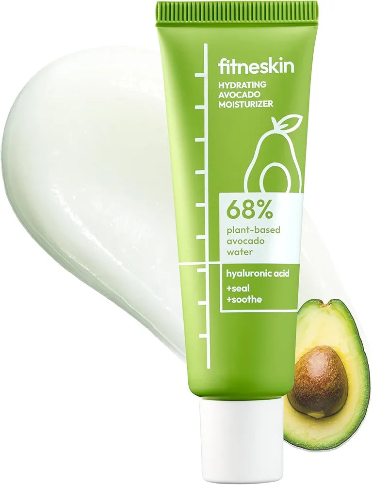 Hydrating Avocado Moisturizer, 1.7 Fl Oz  – Avocado Fruit Water + Hyaluronic Acid, Vitamin B3 & Pro-Vitamin B5 – Creamy-Soft Barrier Hydration, Fragrance-Free, Vegan Korean Skincare