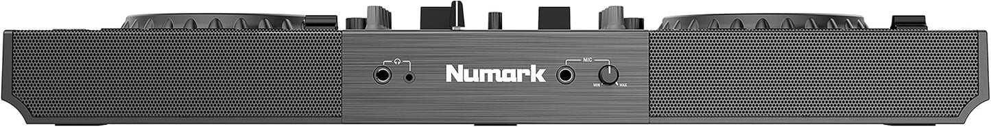 Numark Mixstream Pro Go Portable DJ Controller | Battery-Powered Standalone DJ Mixer with Stem Separation, Wi-Fi Streaming, Built-In Speakers, and 7" Touchscreen