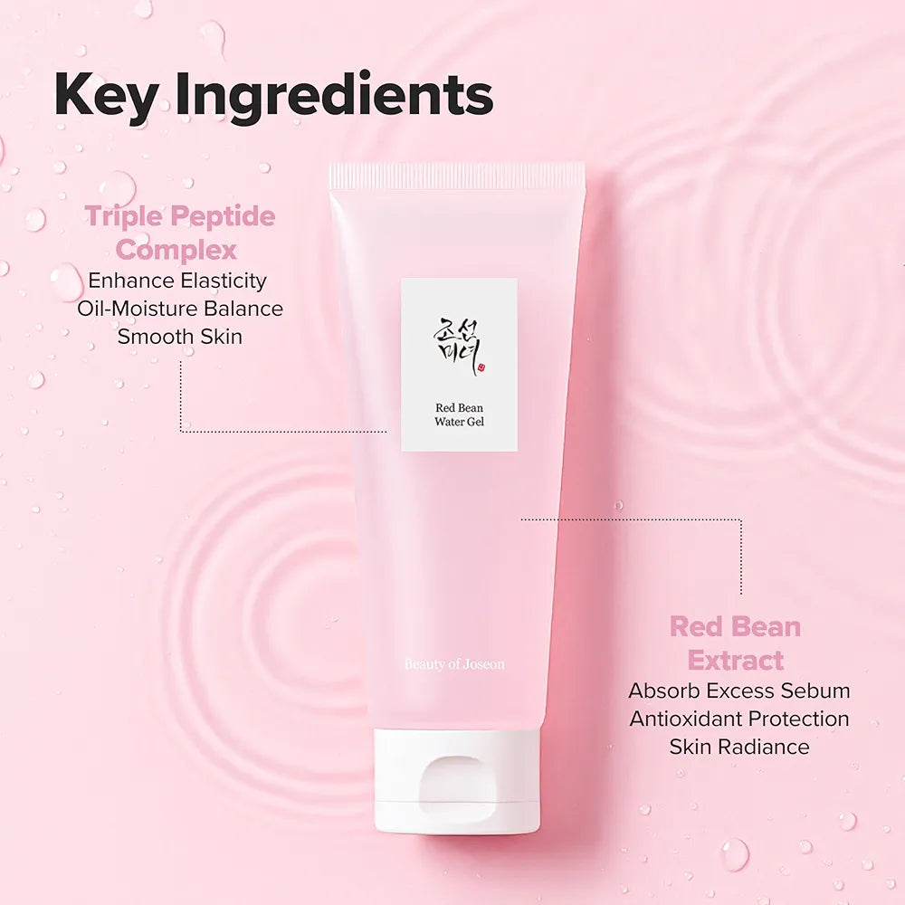 Beauty of Joseon Red Bean Water Gel Hydrating Peptide Hydro Boost Moisturizer for Acne Prone Dry Skin, Korean Skin Care for Men and Women, 100ml, 3.38 fl.oz