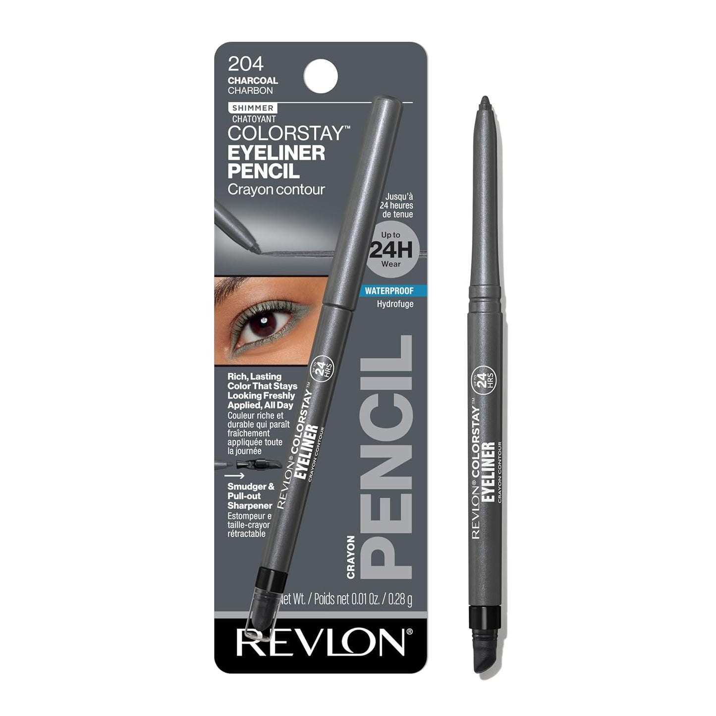 Revlon ColorStay Pencil Waterproof Eyeliner, Smudge-Proof, Eye Makeup with Built-In Sharpener, Long-Lasting, Matte Finish, 202 Black Brown, 0.01 oz | Waterproof pencil eyeliner with built-in sharpener. Smudge-proof, long-lasting, intense matte color.