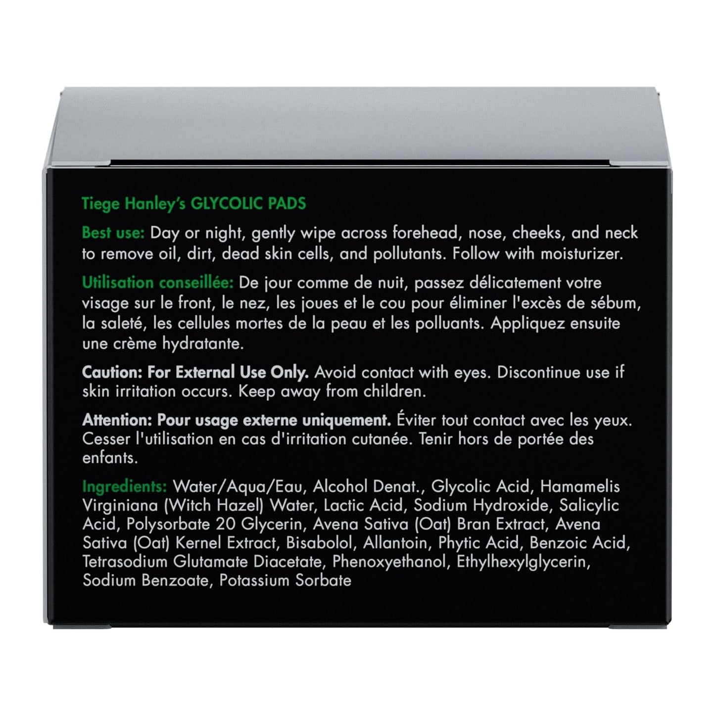 Tiege Hanley Glycolic Acid Pads for Men, Face Wipes, 30 Count | Men's Skin Care, Exfoliating Face Cleansing Pads for Forehead, Nose & Cheeks, With Glycolic, Salicylic & Lactic Acid